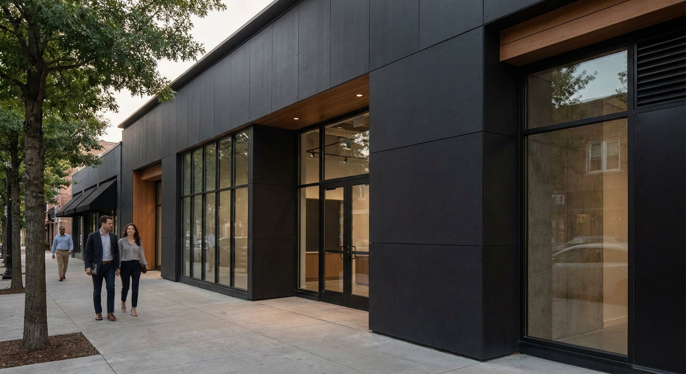 Best black exterior panels for modern commercial storefronts