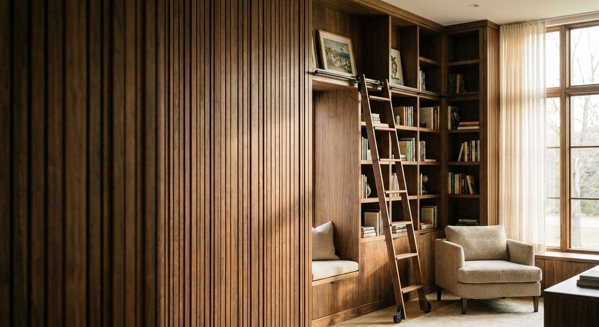 Best wood wall panels for built-in bookshelf surrounds