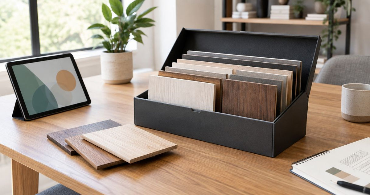 How much does a sample box of wood wall panels typically cost in 2026?