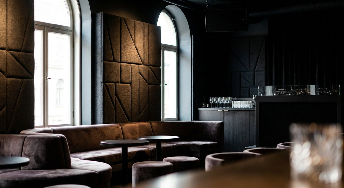 Acoustic panels for nightclub and dance club interiors