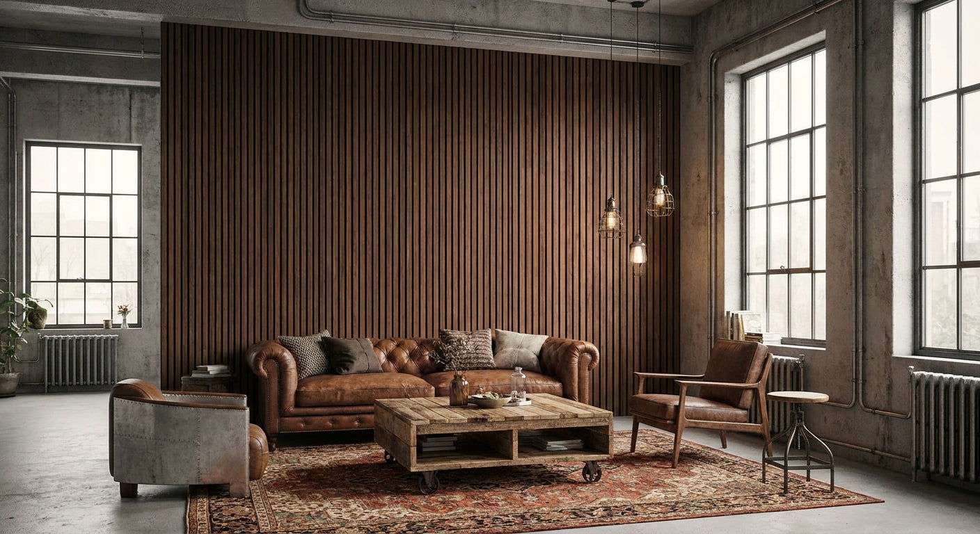 Best wood slat panels for industrial loft apartment walls