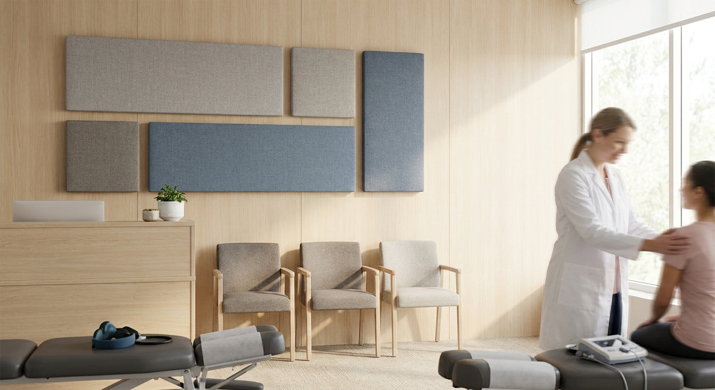 Acoustic panels for chiropractic and physical therapy clinics