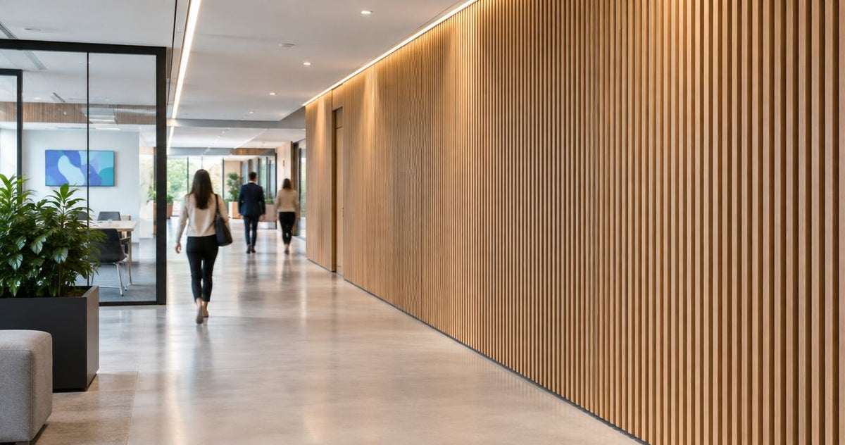 Is wood slat wall paneling suitable for high-traffic commercial hallways?