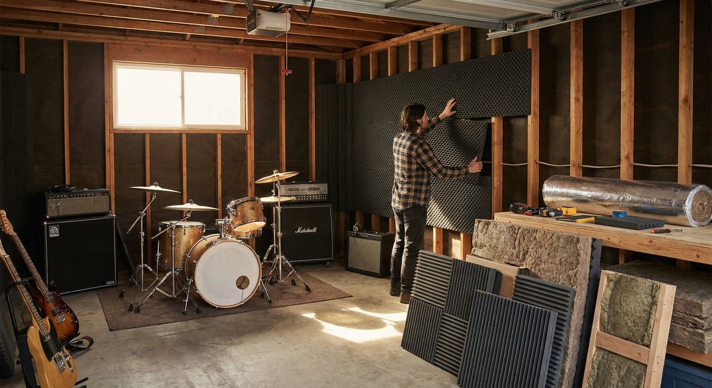 How to soundproof a garage band practice room with panels