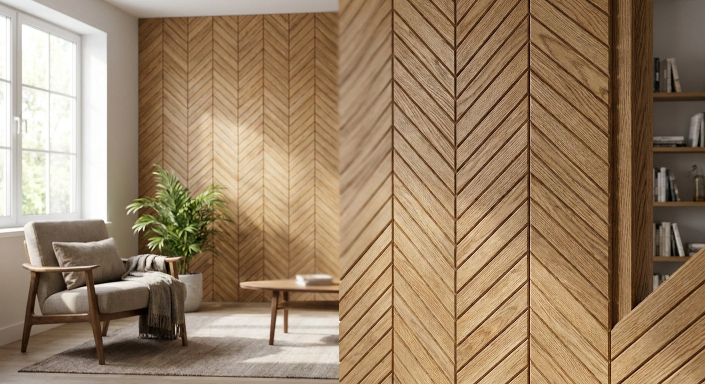 Best chevron wood slat panels for statement walls