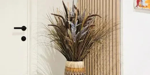 Create a distinctive entrance with slat wall panels