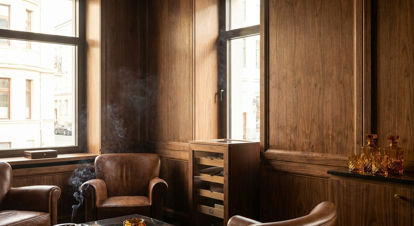 Wood panels for boutique cigar lounge interiors