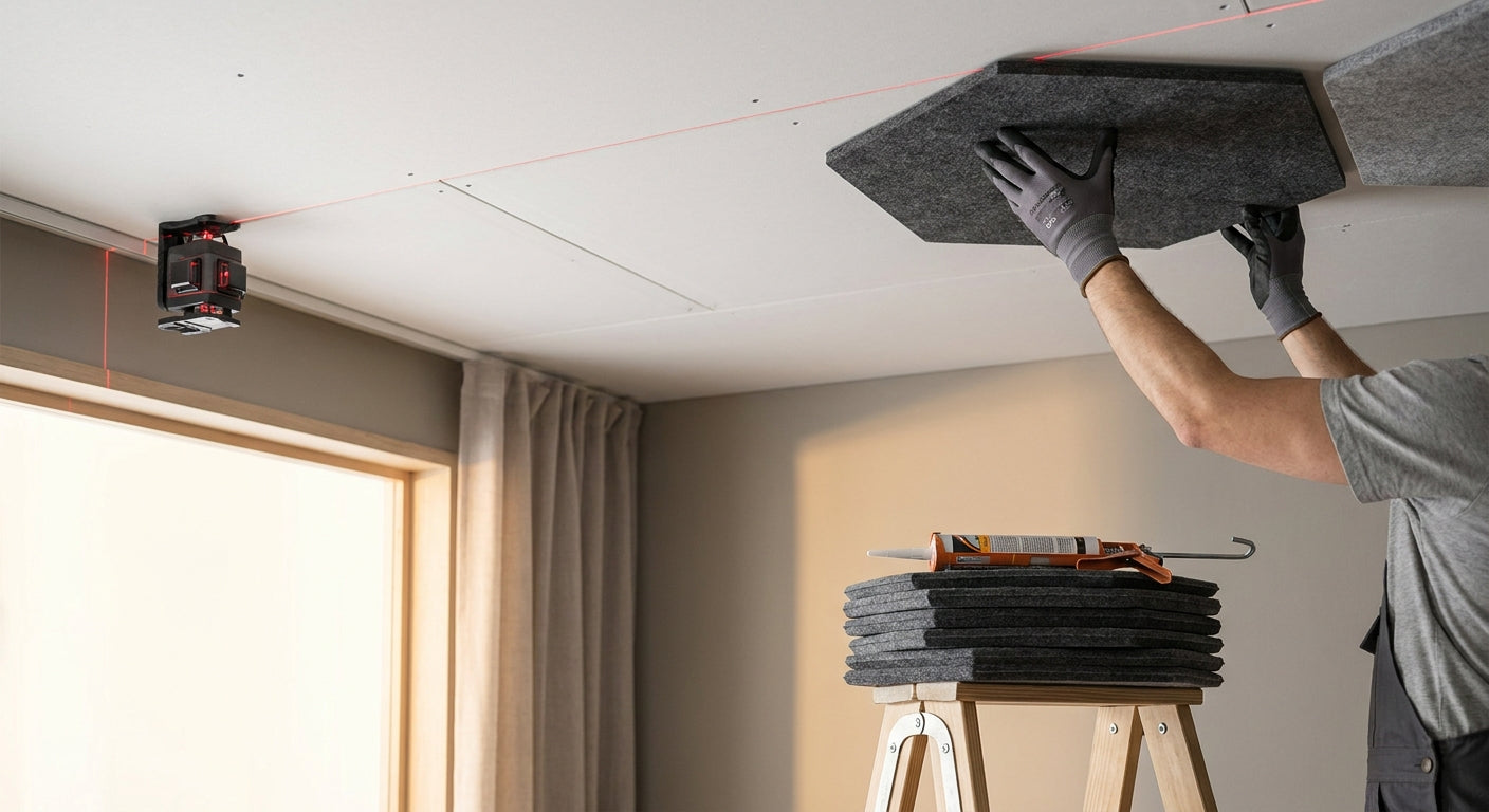 How to install felt acoustic panels on a drywall ceiling