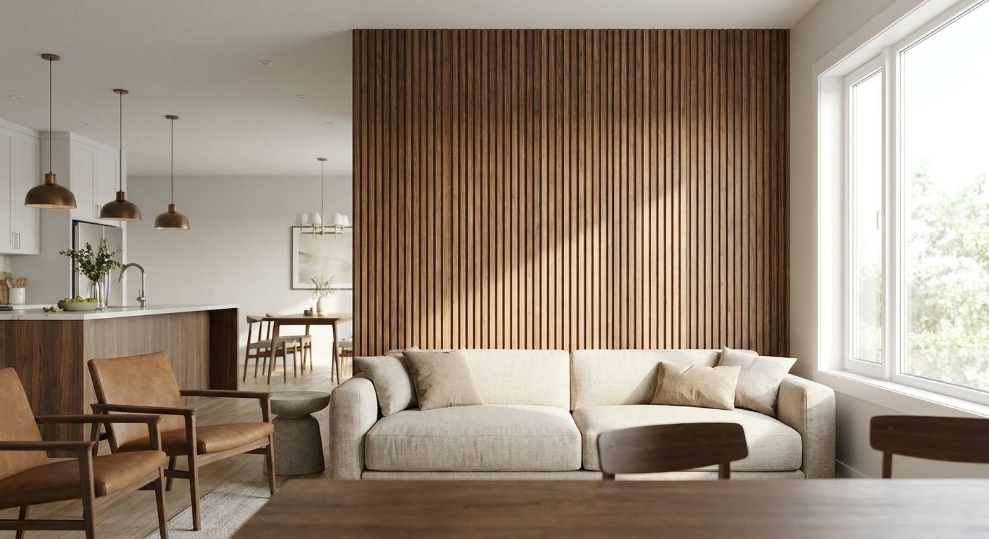 Best wood accent wall panels for open floor plan homes