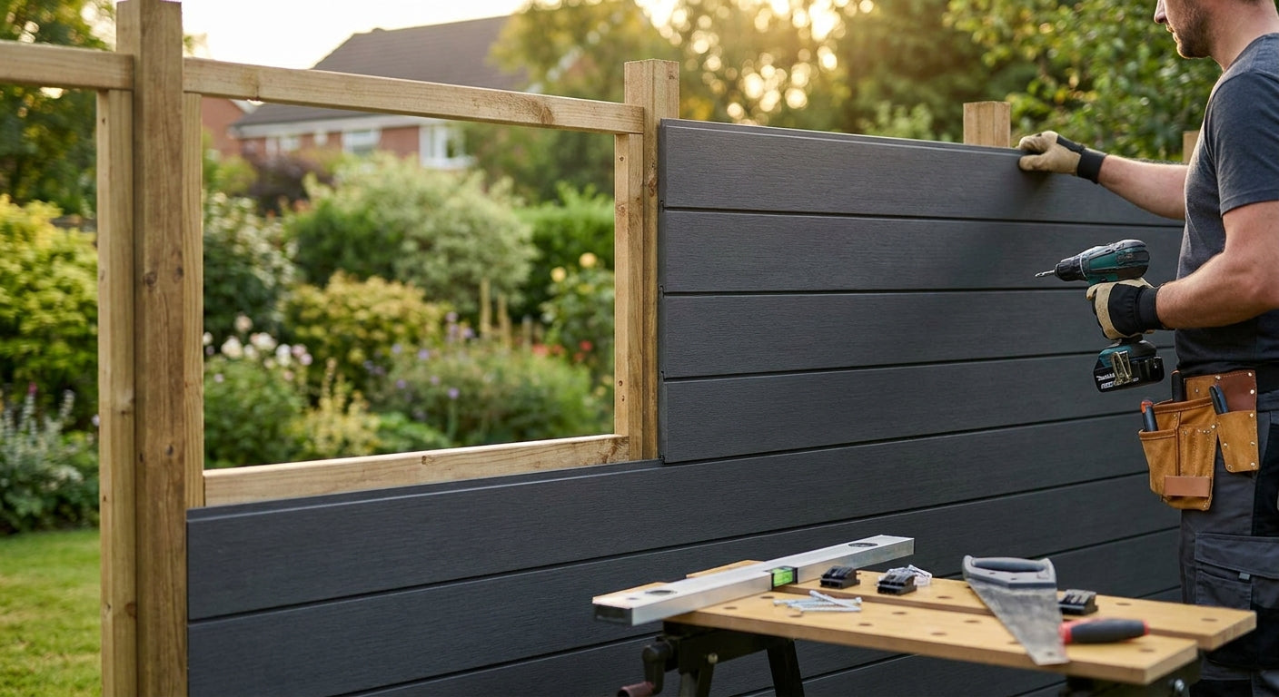 How to install composite cladding panels on a garden fence