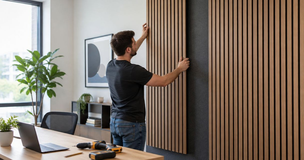 Can office acoustic wood panels be installed without hiring a contractor?