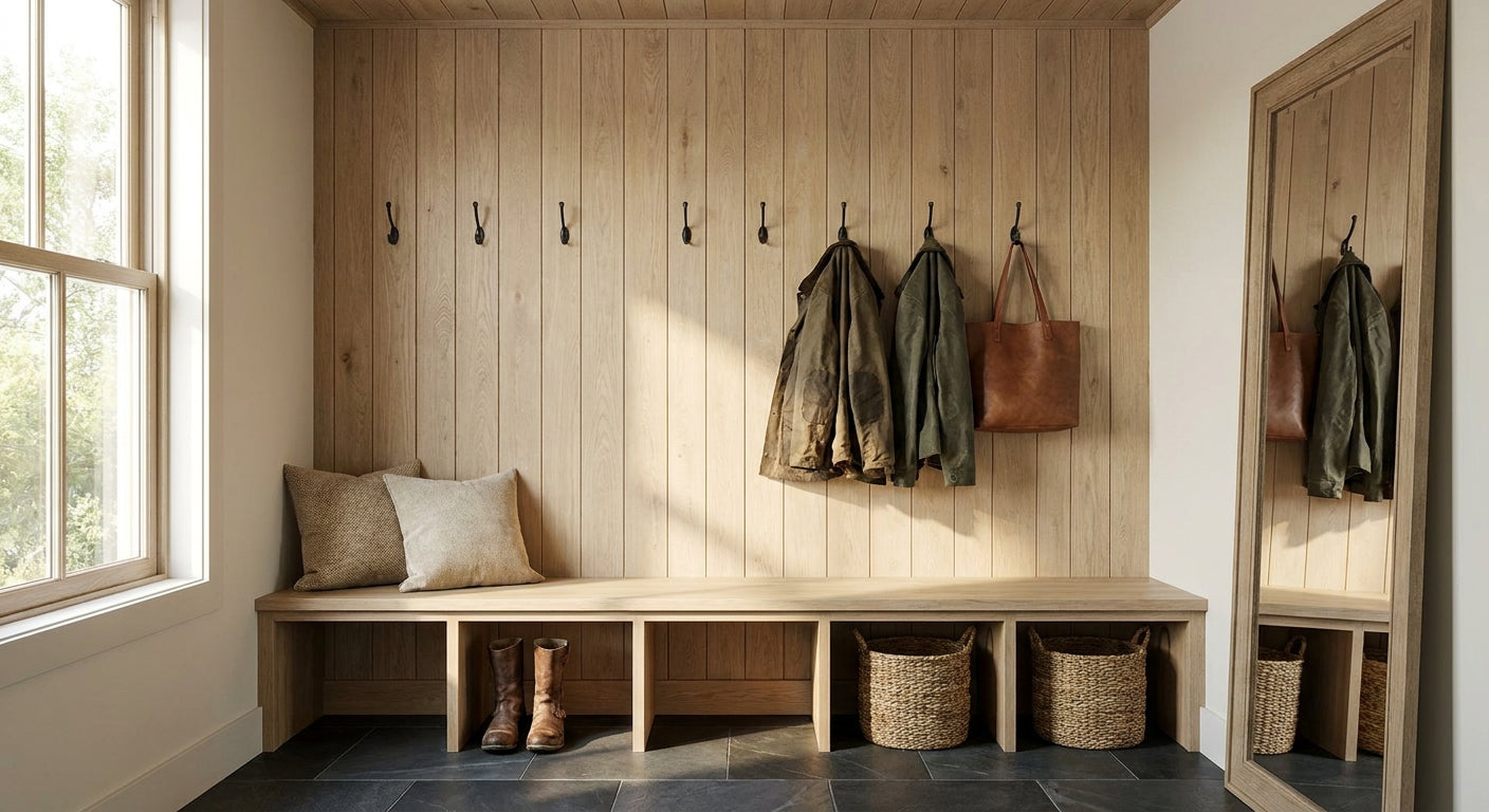 Best wood panels for mudroom and entryway wall cladding