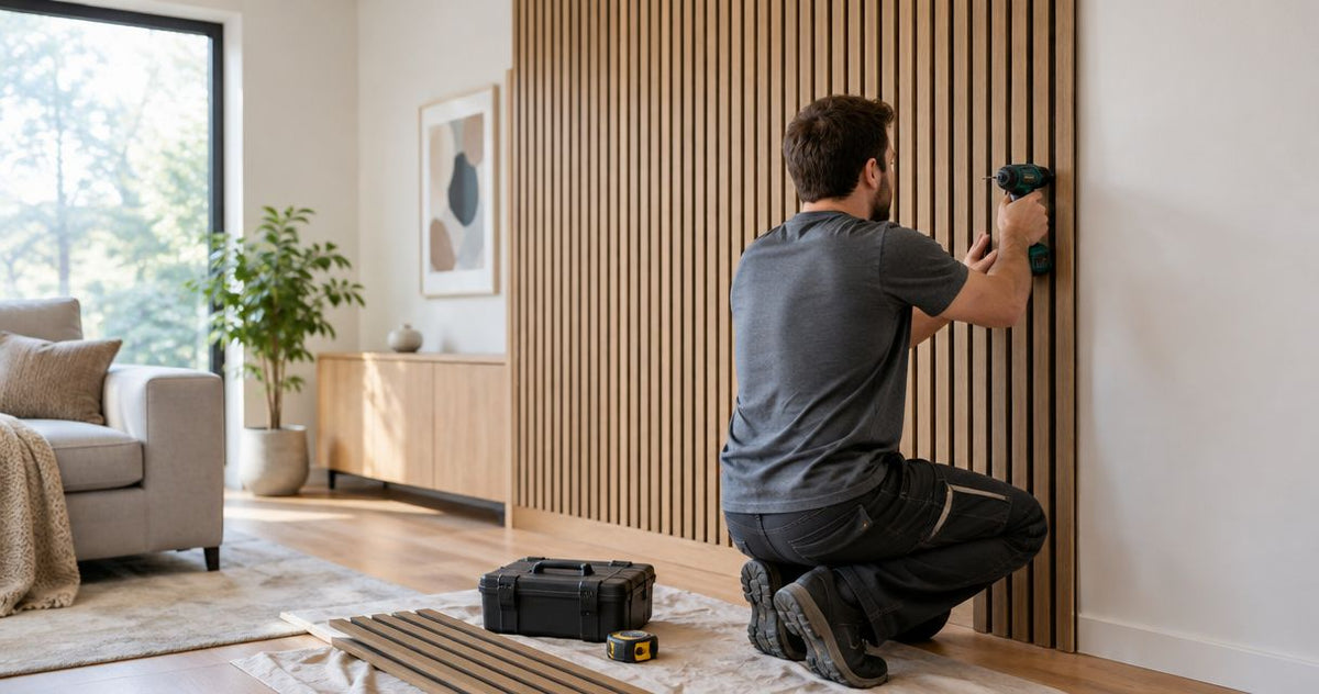 How long does it take to install a wood slat panel accent wall?