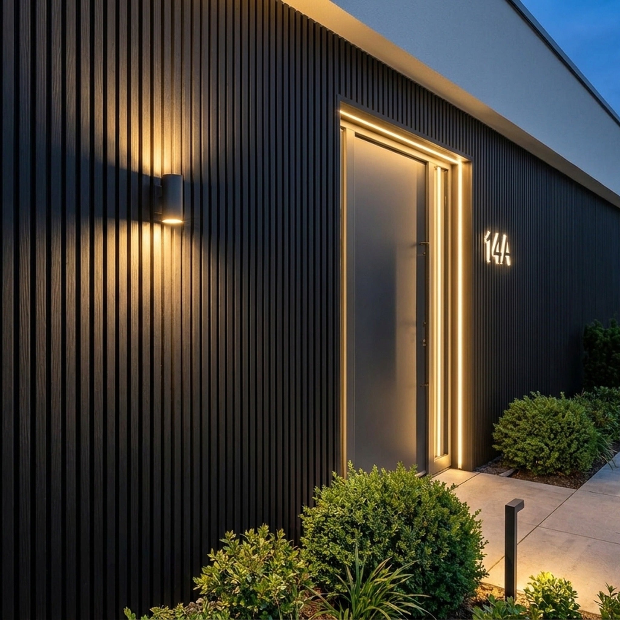Exterior Wall Panel Black 94.5" | Garden | 3D Wood Grain (2 Panels per Box)