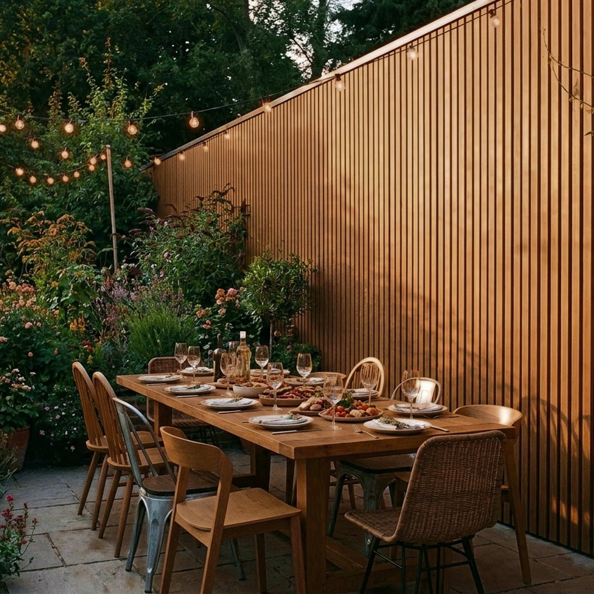 Exterior Wall Panel Oak 94.5" | Garden | 3D Wood Grain (2 Panels per Box)