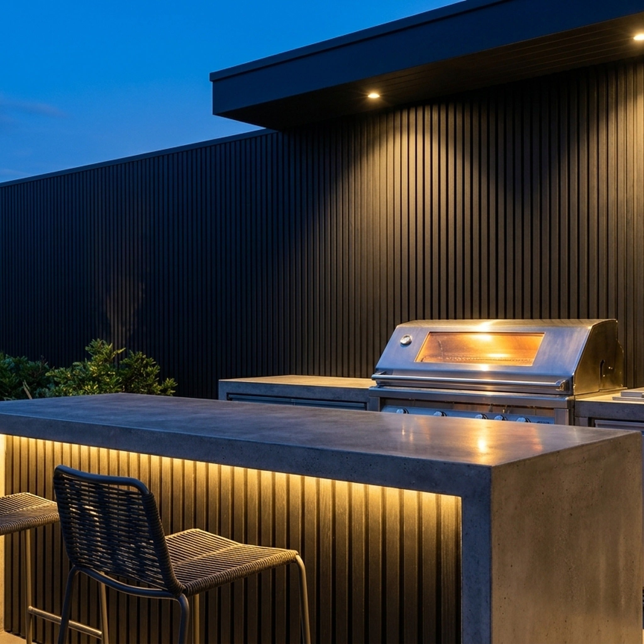 Exterior Wall Panel Black 94.5" | Garden | 3D Wood Grain (2 Panels per Box)