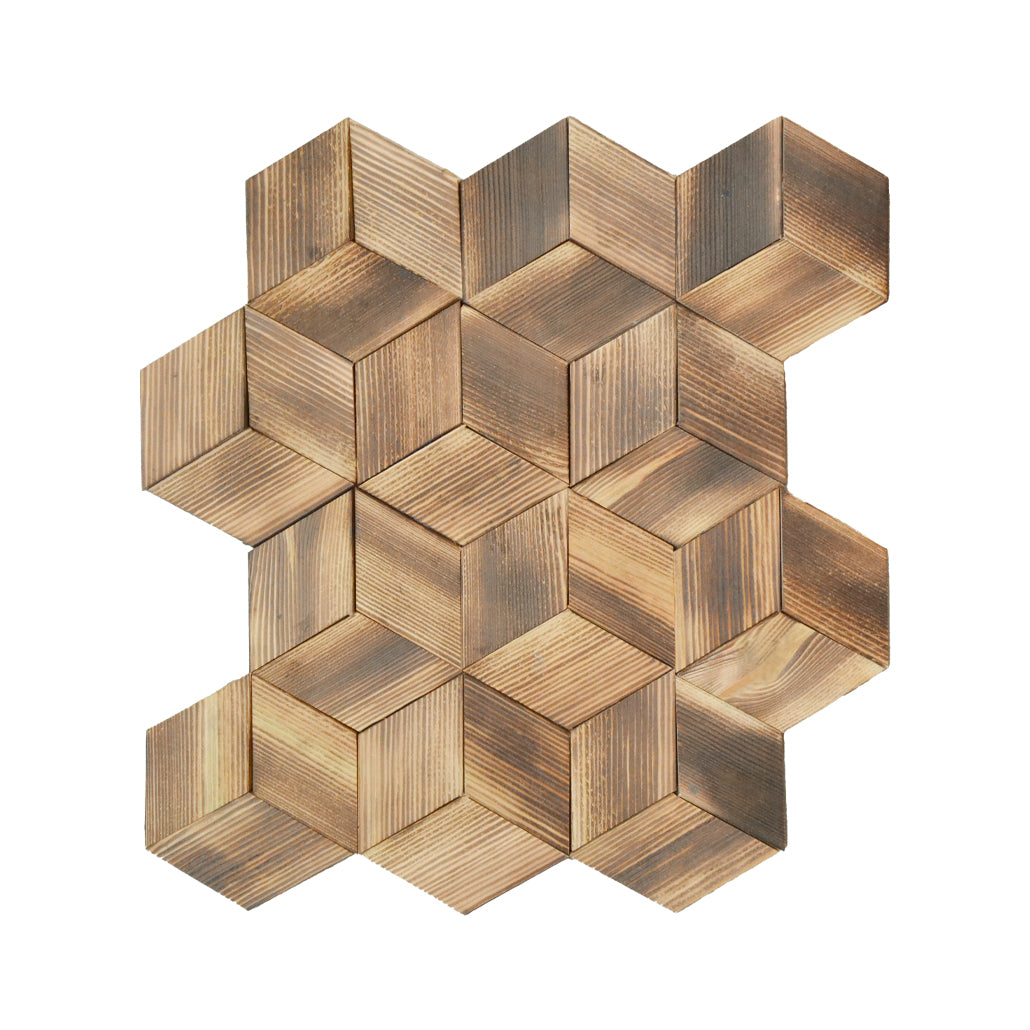 Wood Mosaic Panel | Fresh Pine Wood Tile | 11.8×13.8”
