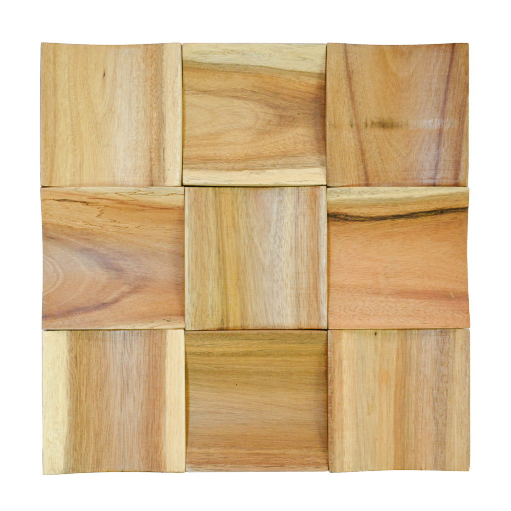 Wood Mosaic Panel | Timeless Teak Wood Tile | 12×12”