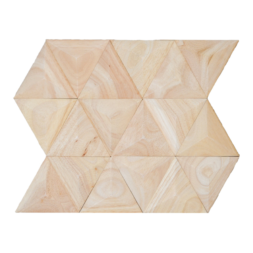 Wood Mosaic Panel | Spacious Rubber Wood Tile | 11.8×13.8”