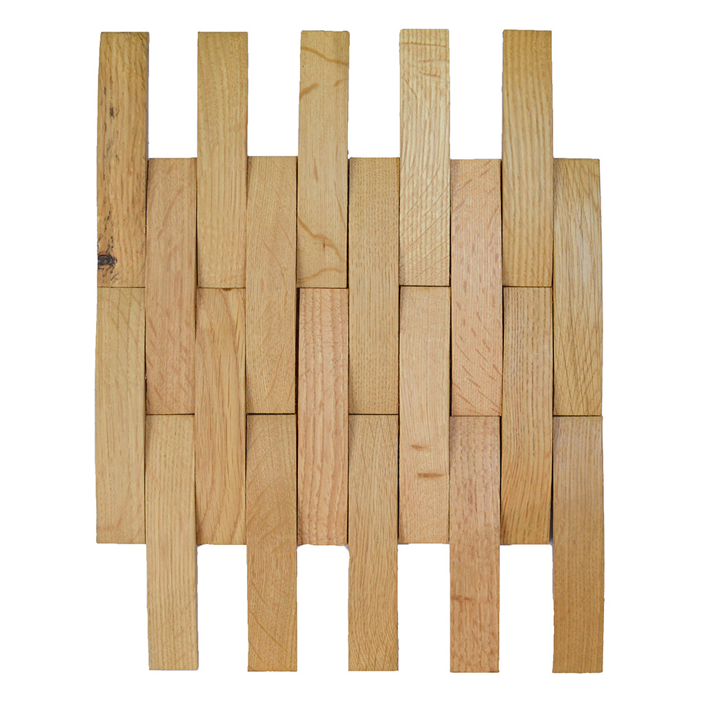 Wood Mosaic Panel | White Oak Wood Tile | 12×12”