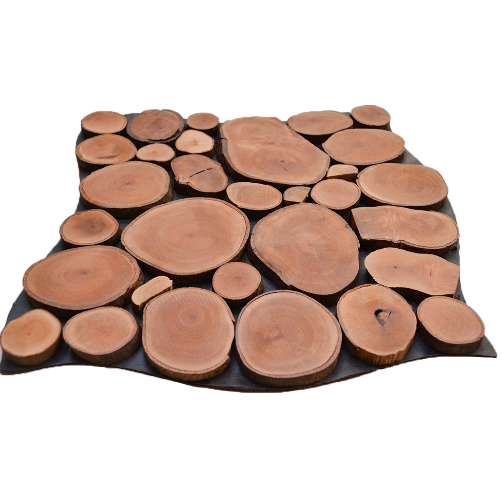 Wood Mosaic Panel | Lychee Wood Tile | 12×12”