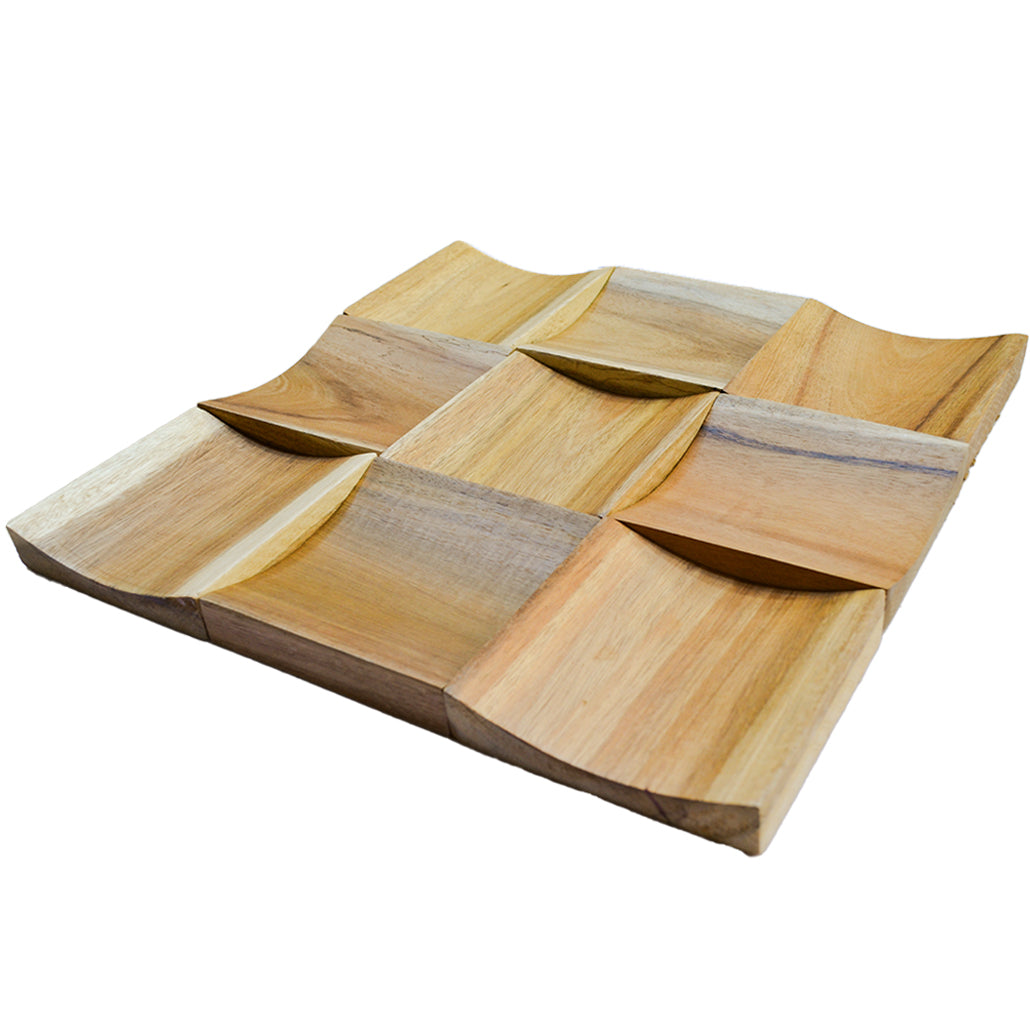 Wood Mosaic Panel | Timeless Teak Wood Tile | 12×12”