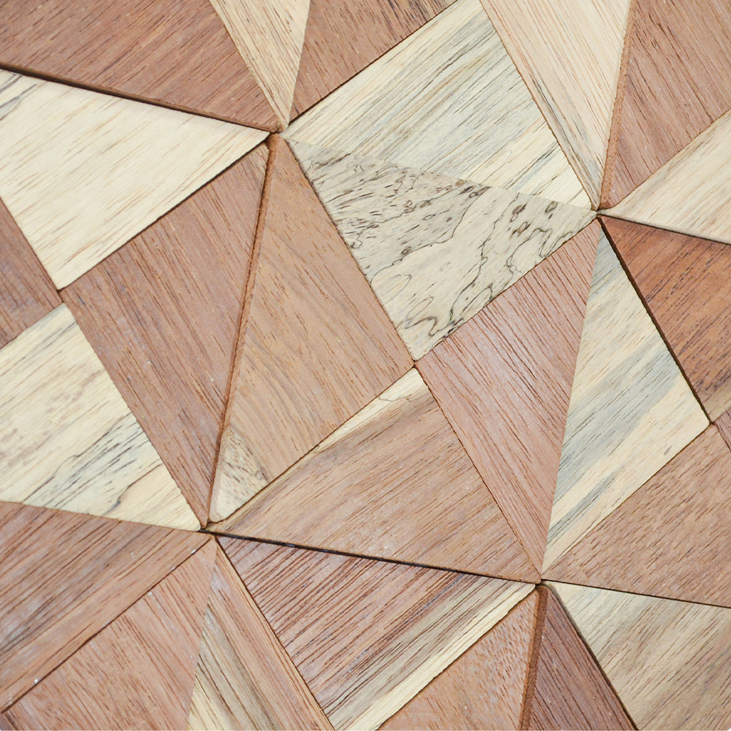 Wood Mosaic Panel | Merbau Wood Tile | 12×12”