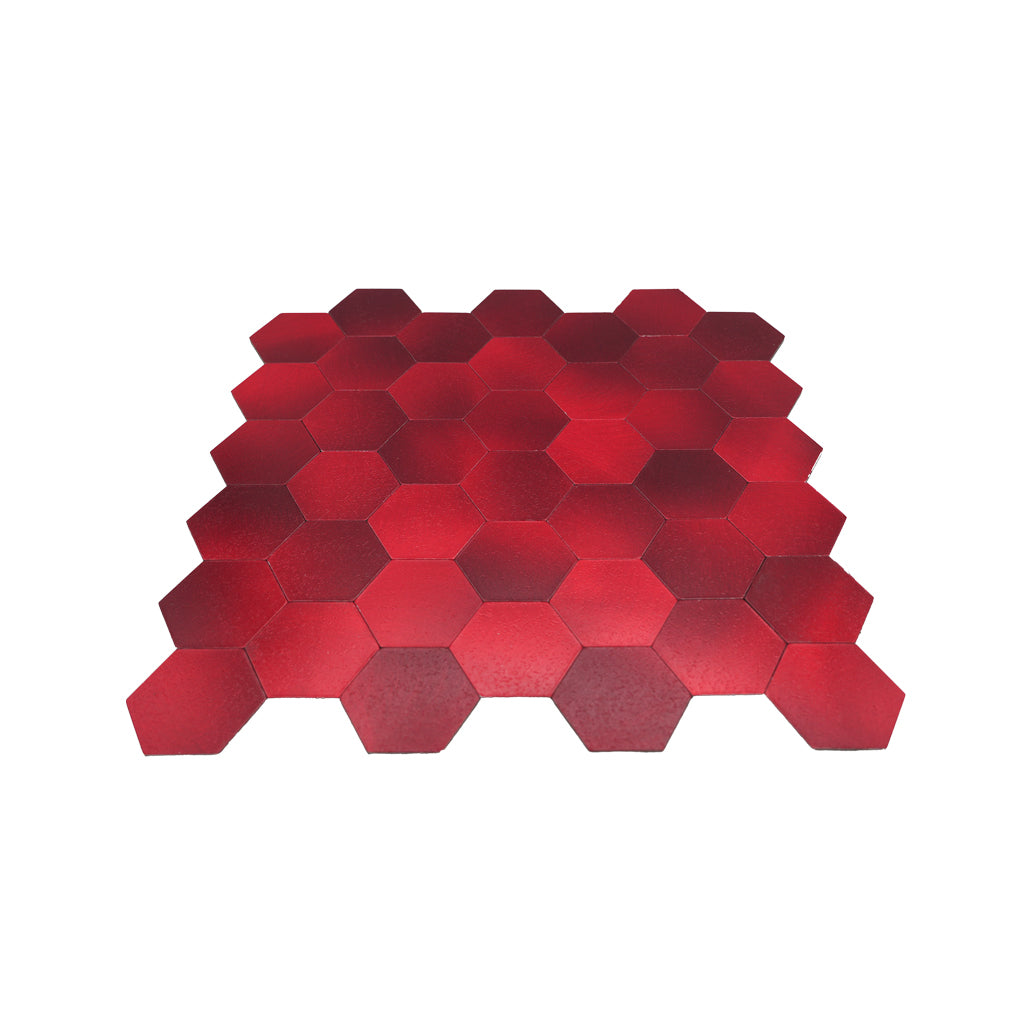 Peel and Stick Mosaic Tile | Hexagon Red | 11.5×11.34 in | Metal