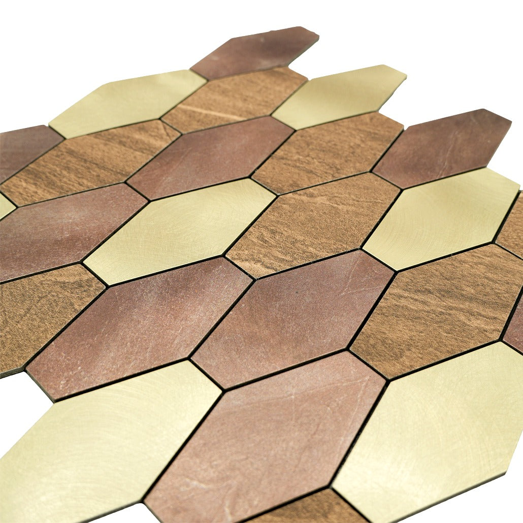 Peel and Stick Backsplash | Picket Brown | 11.81×11.81"