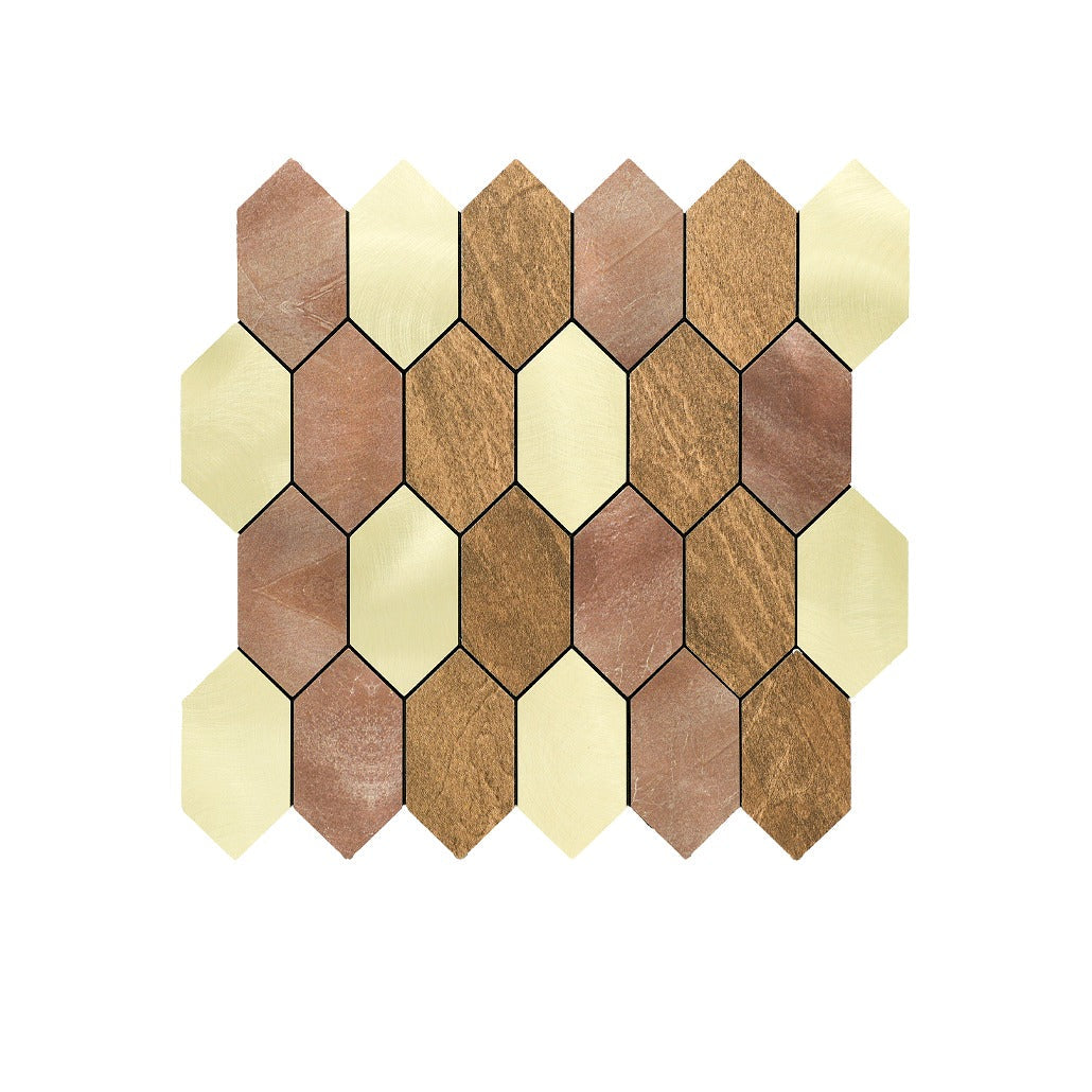 Peel and Stick Backsplash | Picket Champagne | 11.81×11.81"