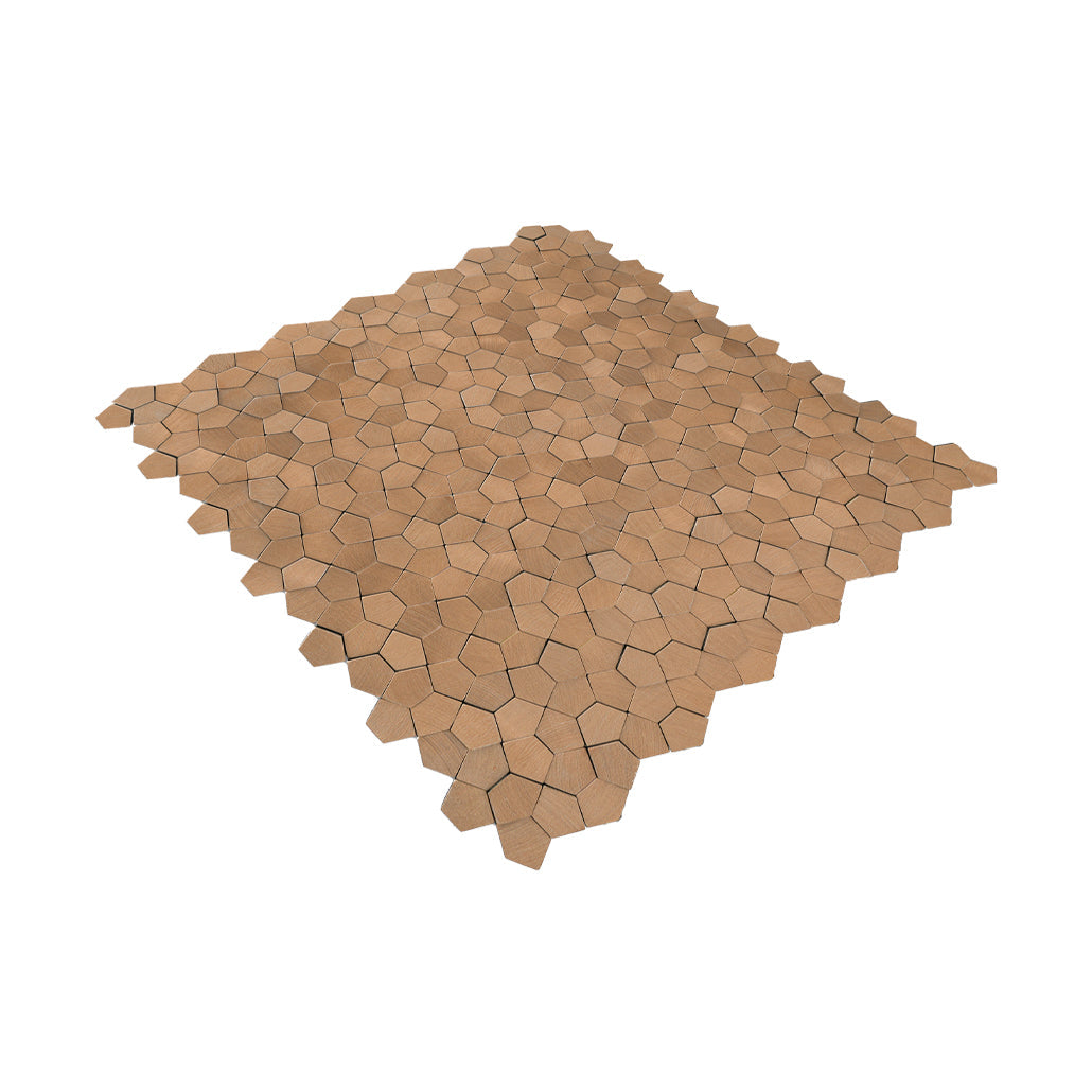 Peel and Stick Backsplash | Pentagon 3D Salmon | 11.1×11.1"