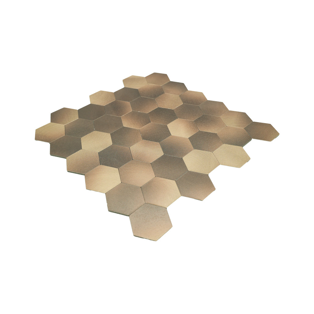 Peel and Stick Backsplash | Hexagon Gold | 11.5×11.34"