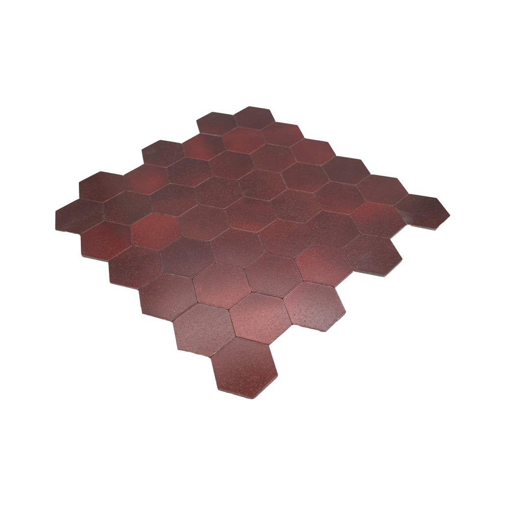 Peel and Stick Backsplash | Hexagon Burgundy | 11.5×11.34"