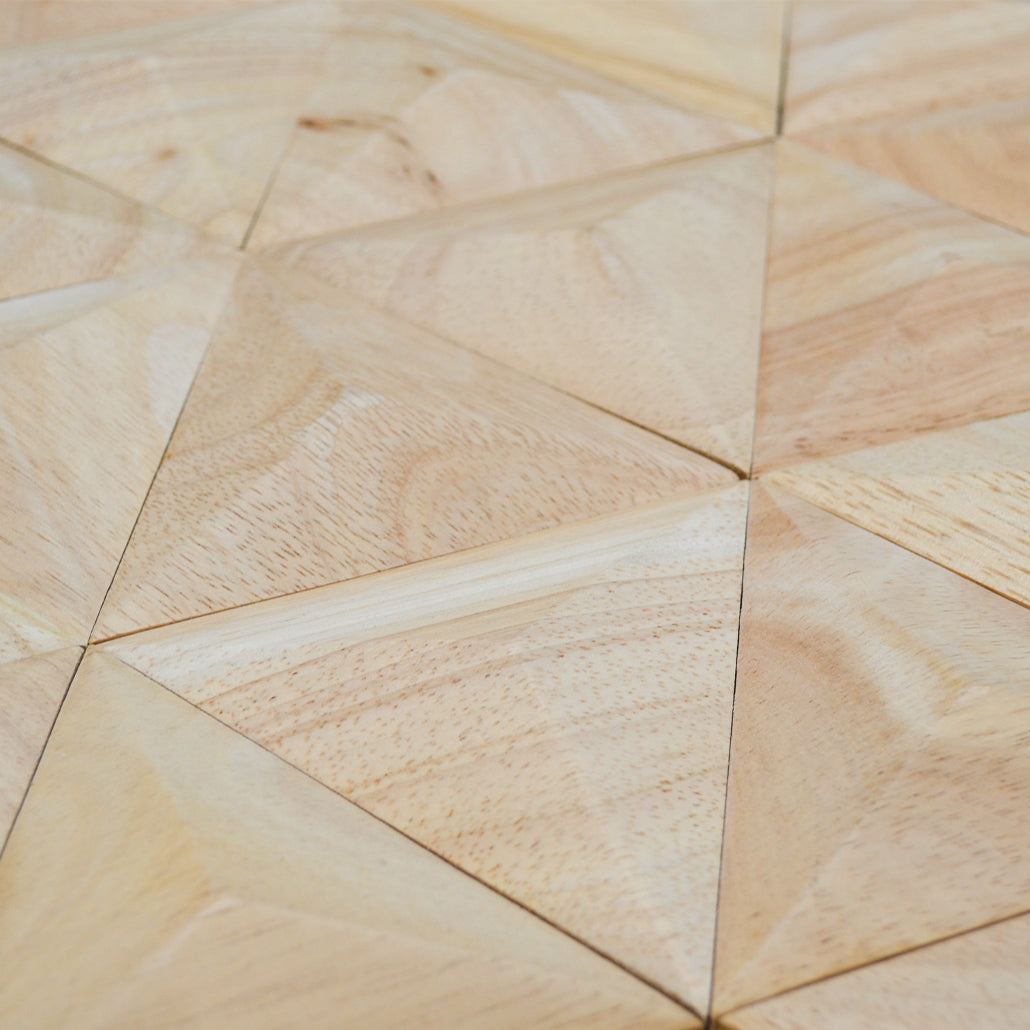 Wood Mosaic Panel | Spacious Rubber Wood Tile | 11.8×13.8”
