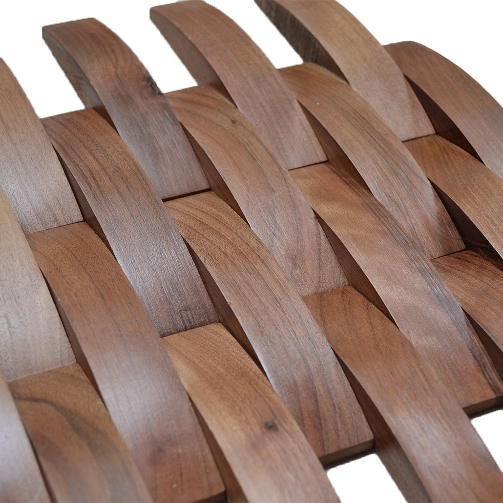 Wood Mosaic Panel | Deep Dusk Walnut Wood Tile | 12×12”