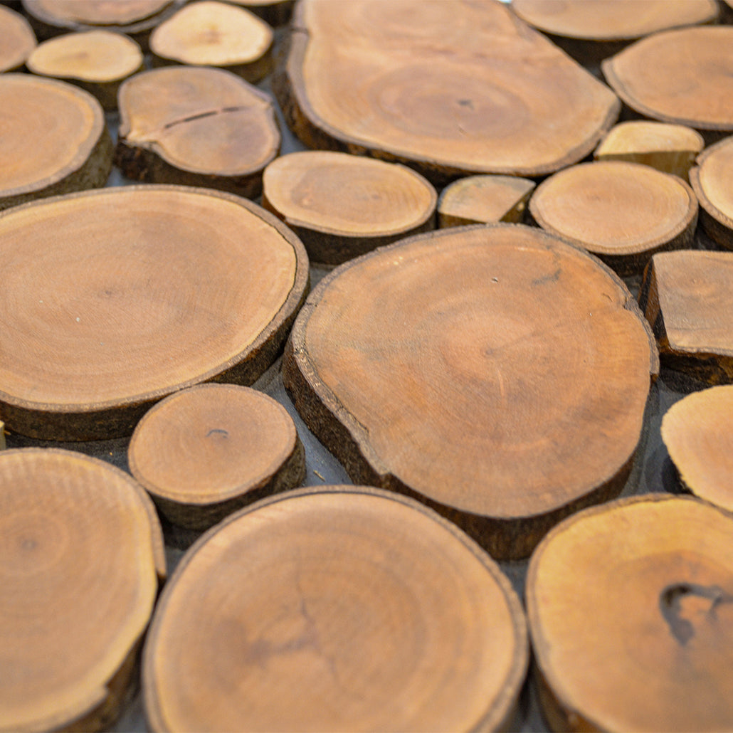 Wood Mosaic Panel | Lychee Wood Tile | 12×12”