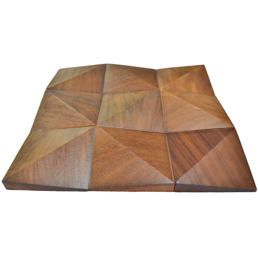 3D Wood Wall Panel | Cumaru Deep | 12×12"