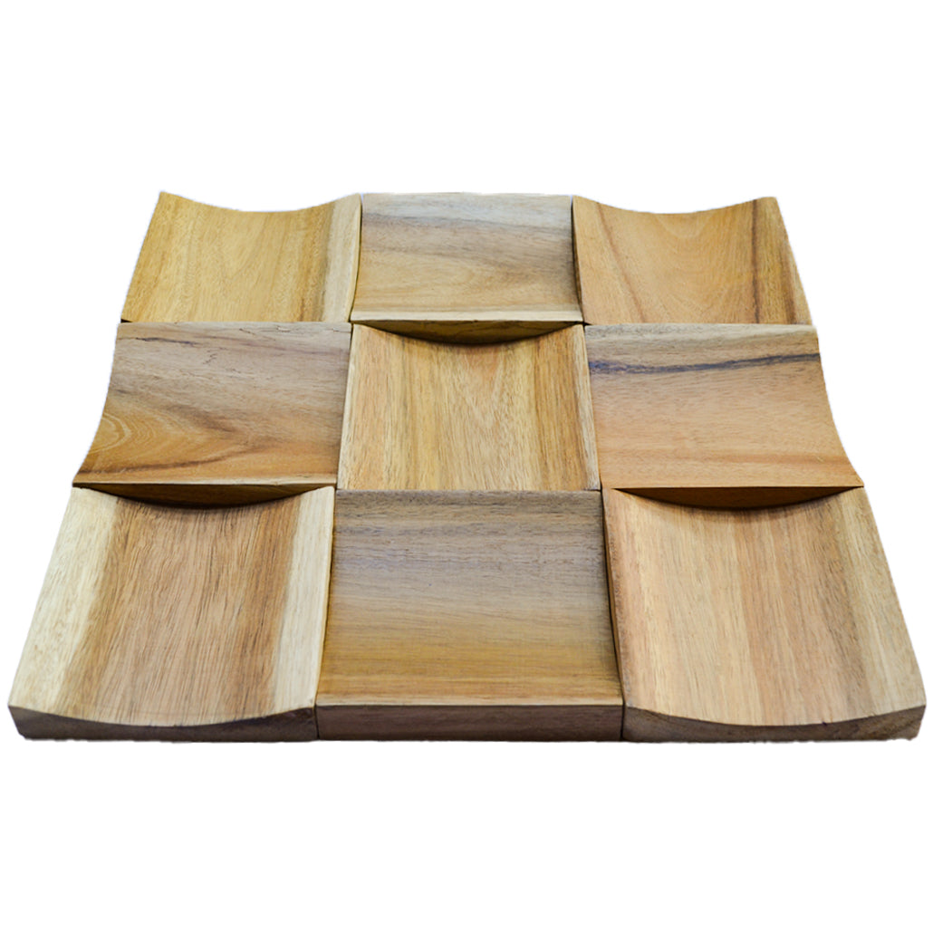 Wood Mosaic Panel | Timeless Teak Wood Tile | 12×12”