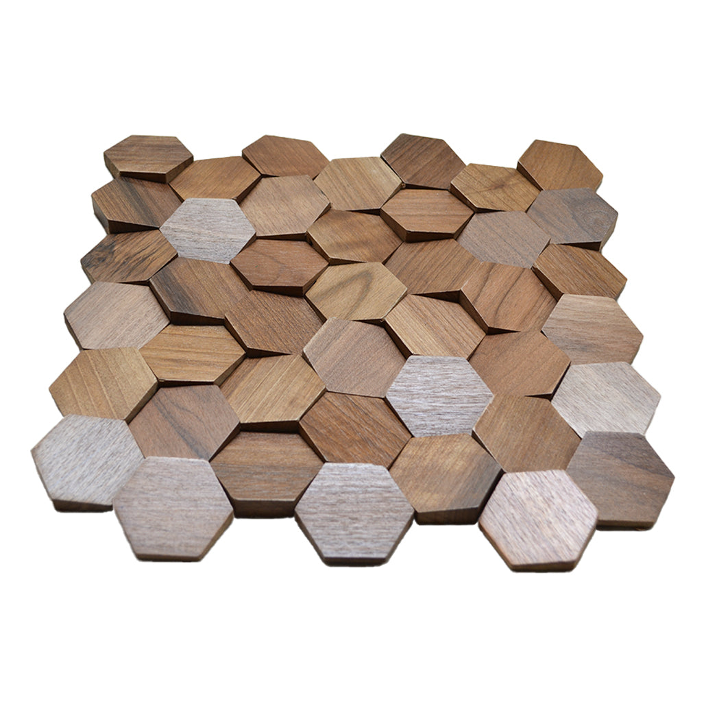 3D Wood Wall Panel | Velvet Walnut | 12.4×11.8"