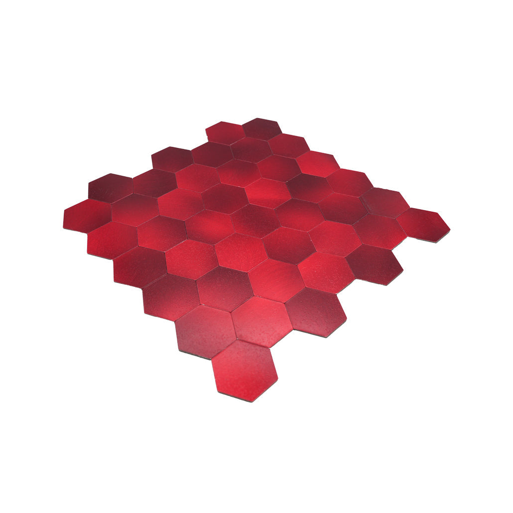 Peel and Stick Mosaic Tile | Hexagon Red | 11.5×11.34 in | Metal