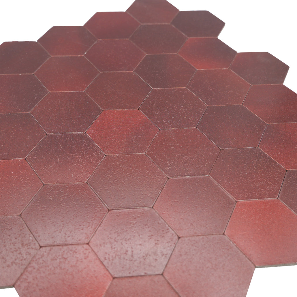 Peel and Stick Mosaic Tile | Hexagon Burgundy | 11.5×11.34 in | Metal