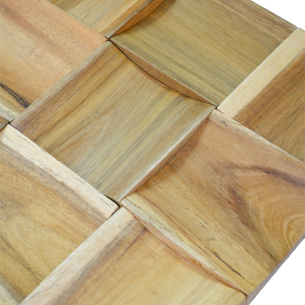 Wood Mosaic Panel | Timeless Teak Wood Tile | 12×12”