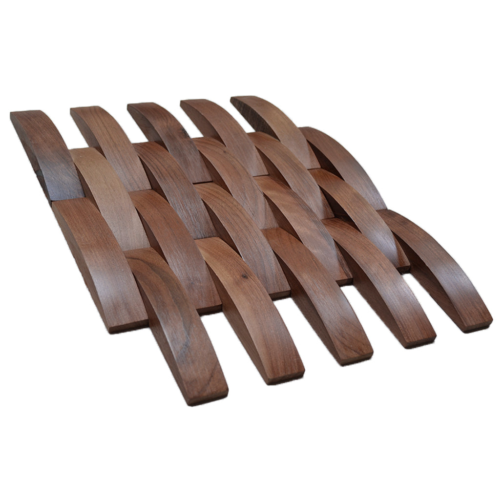 Wood Mosaic Panel | Deep Dusk Walnut Wood Tile | 12×12”
