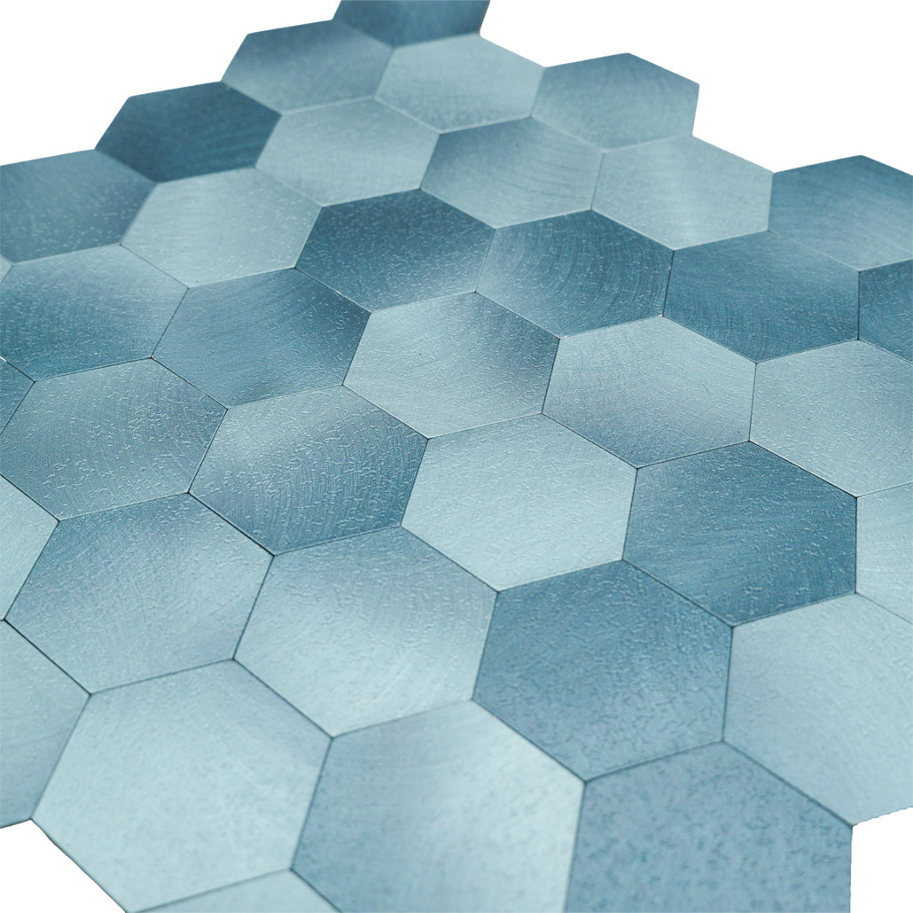 Peel and Stick Backsplash | Hexagon Blue | 11.5×11.34"