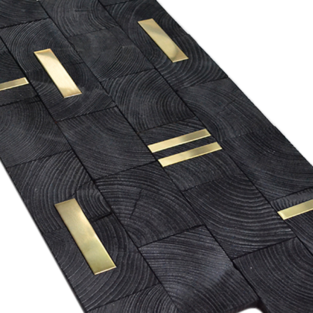 Wood Mosaic Panel | Industrial Pine Wood Tile | 12×24”