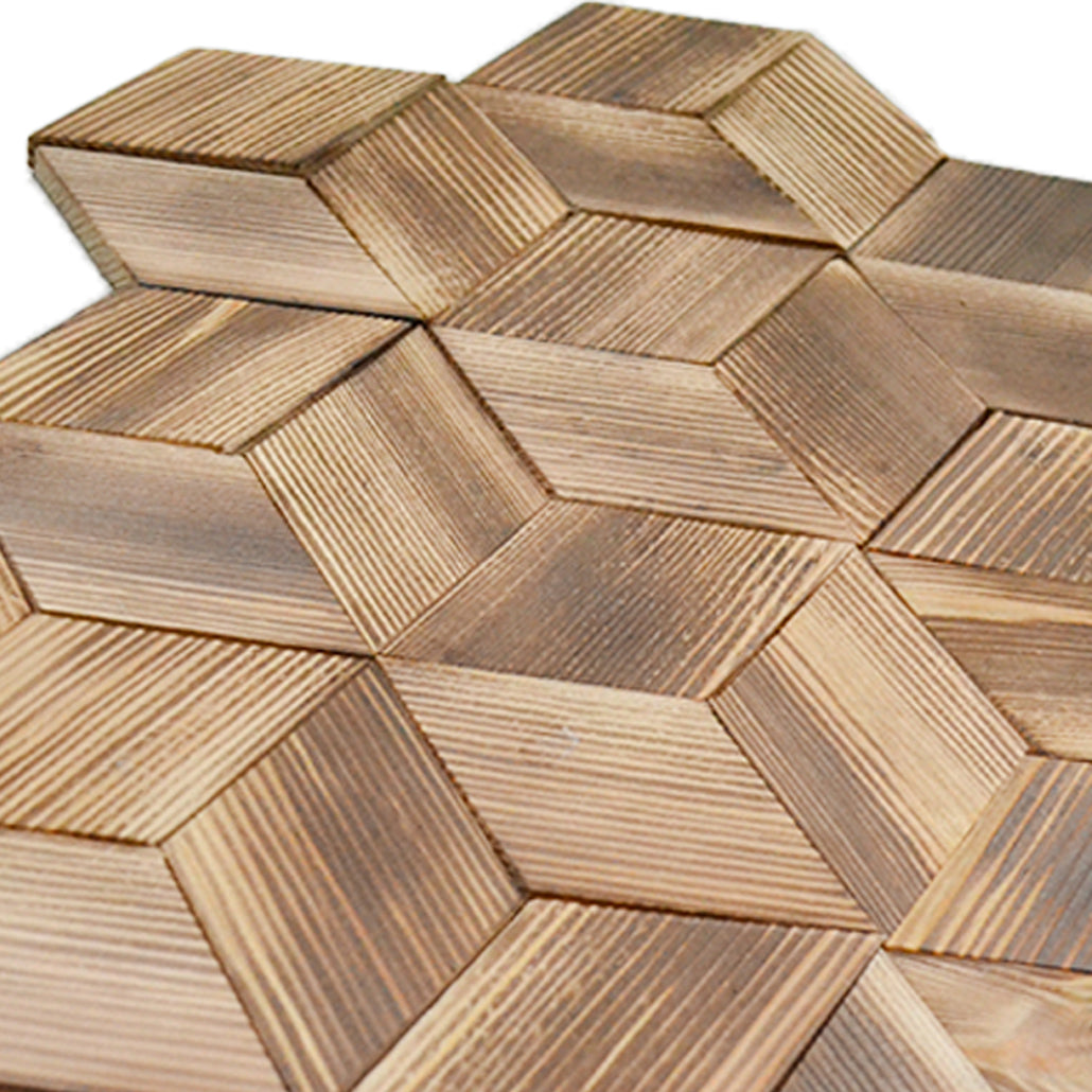 Wood Mosaic Panel | Fresh Pine Wood Tile | 11.8×13.8”