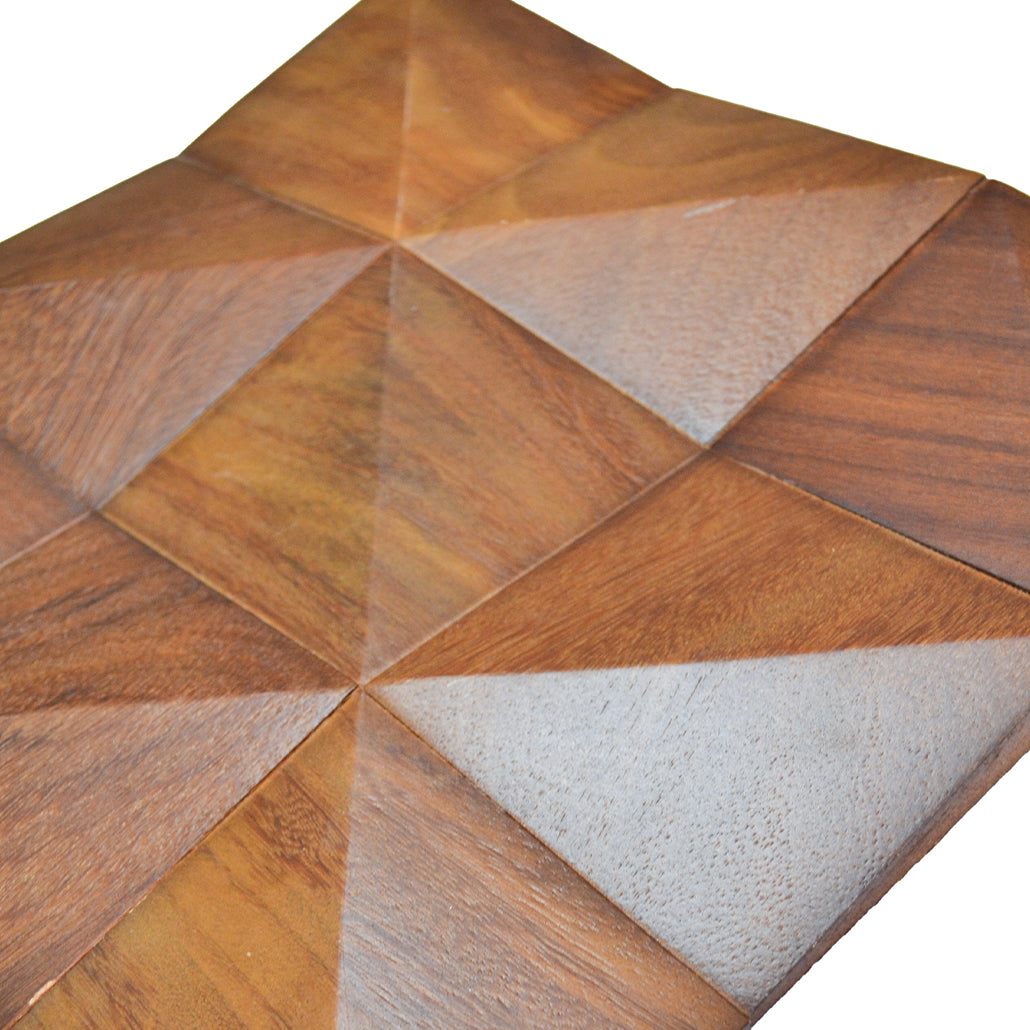Wood Mosaic Panel | Cumaru Deep Wood Tile | 12×12”