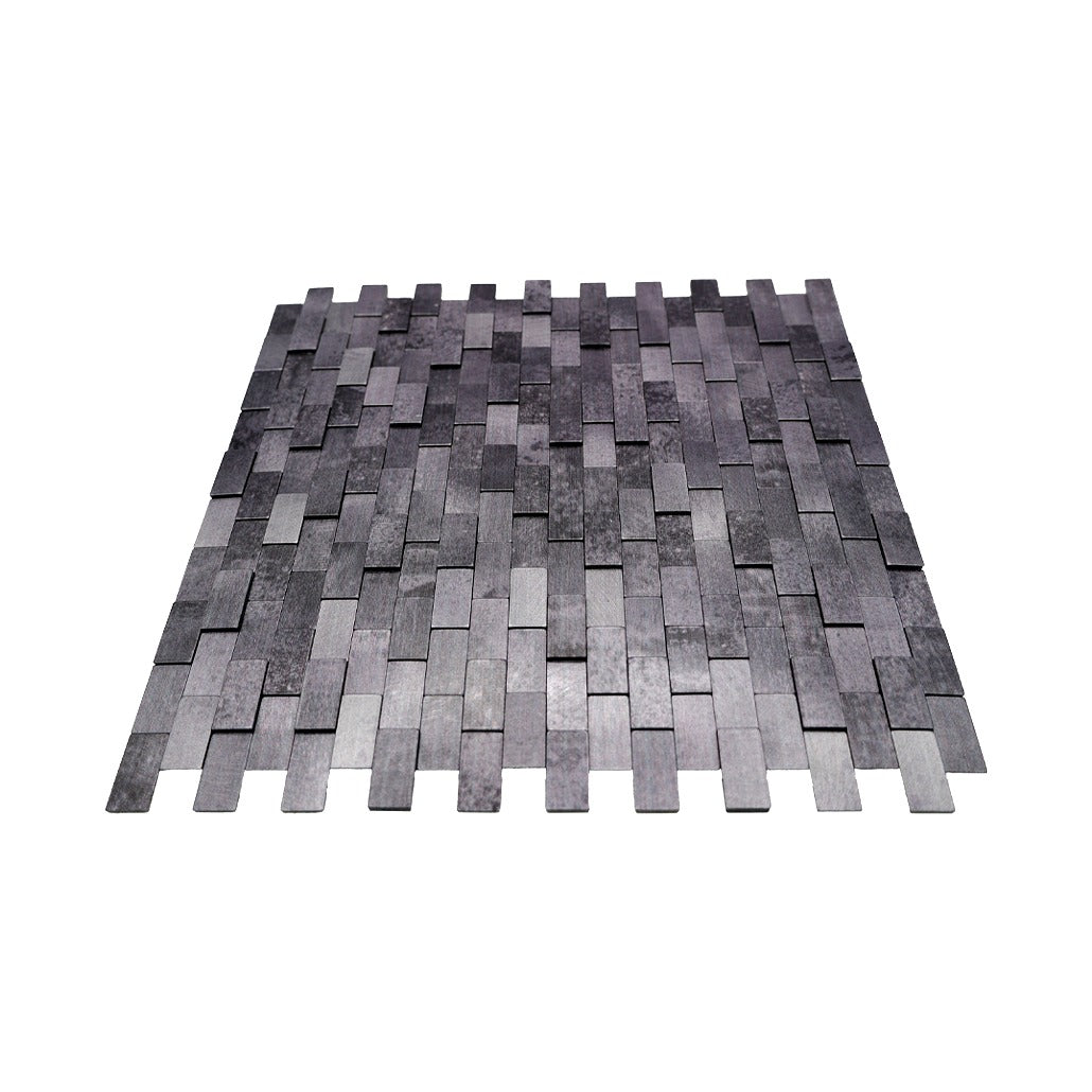 Peel and Stick Backsplash | Brick 3D Anthracite | 11.73×11.81"