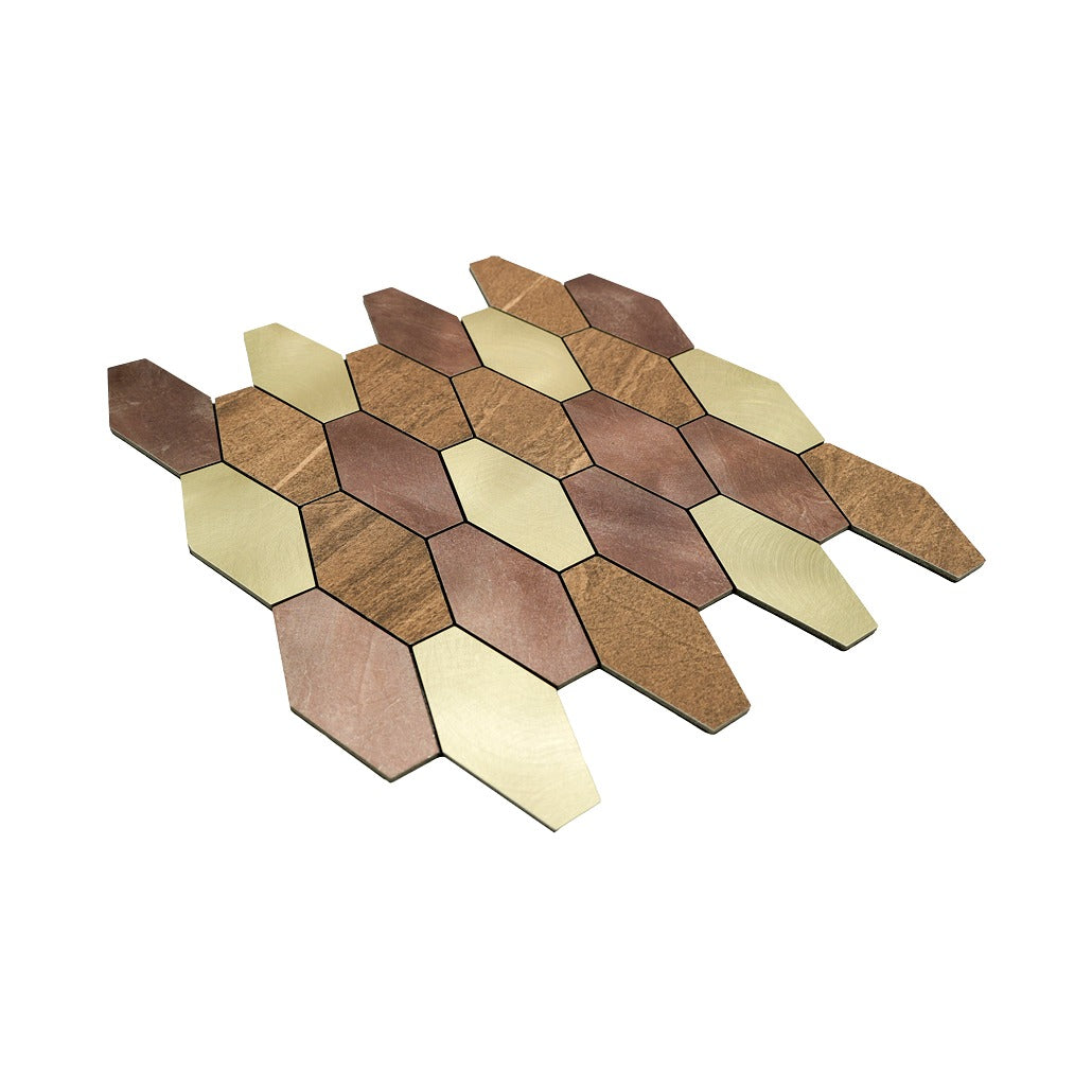 Peel and Stick Backsplash | Picket Brown | 11.81×11.81"