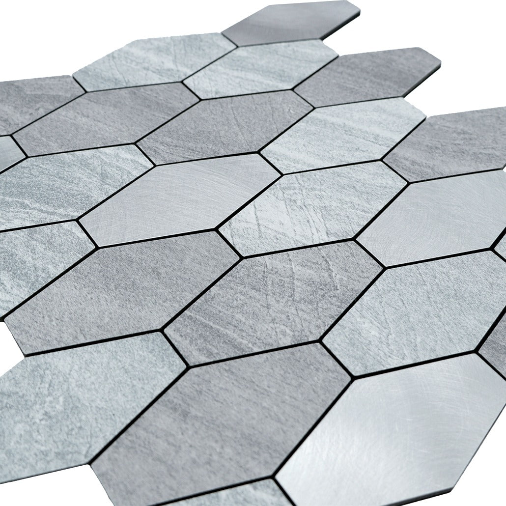 Peel and Stick Backsplash | Picket Silver | 11.81×11.81"